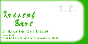 kristof bart business card